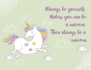 Always Be Yourself Or Be A Unicorn Card - Mint Green